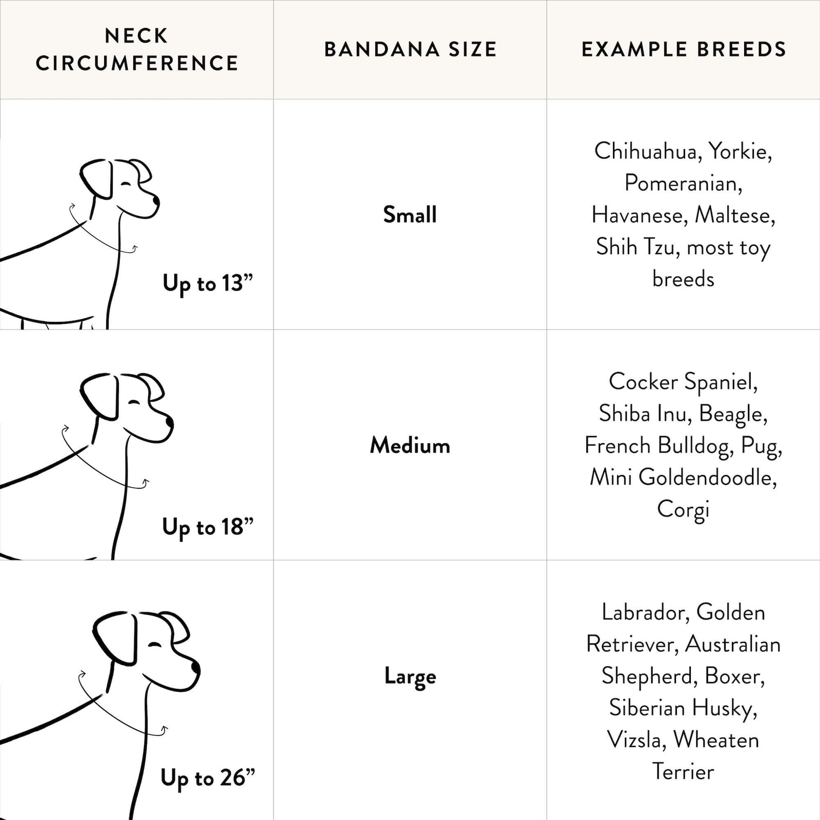 the foggy dog bandana sizing