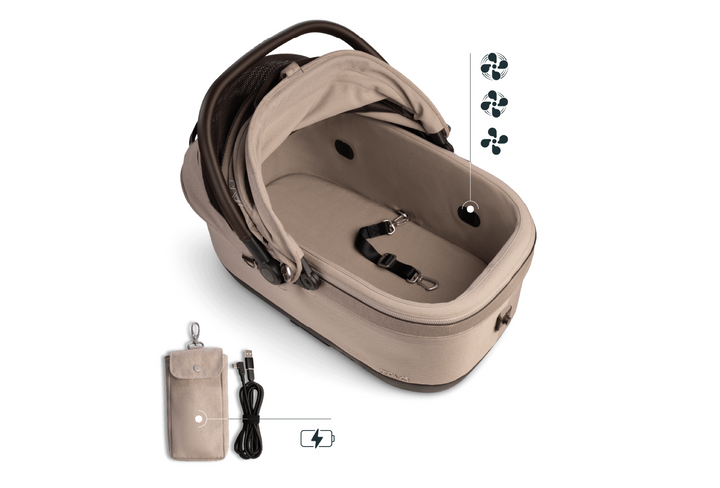 Fawn+Chocolate Maeve iso6X Wind + Roscoe Trek Pet Car Seat and Stroller Travel System