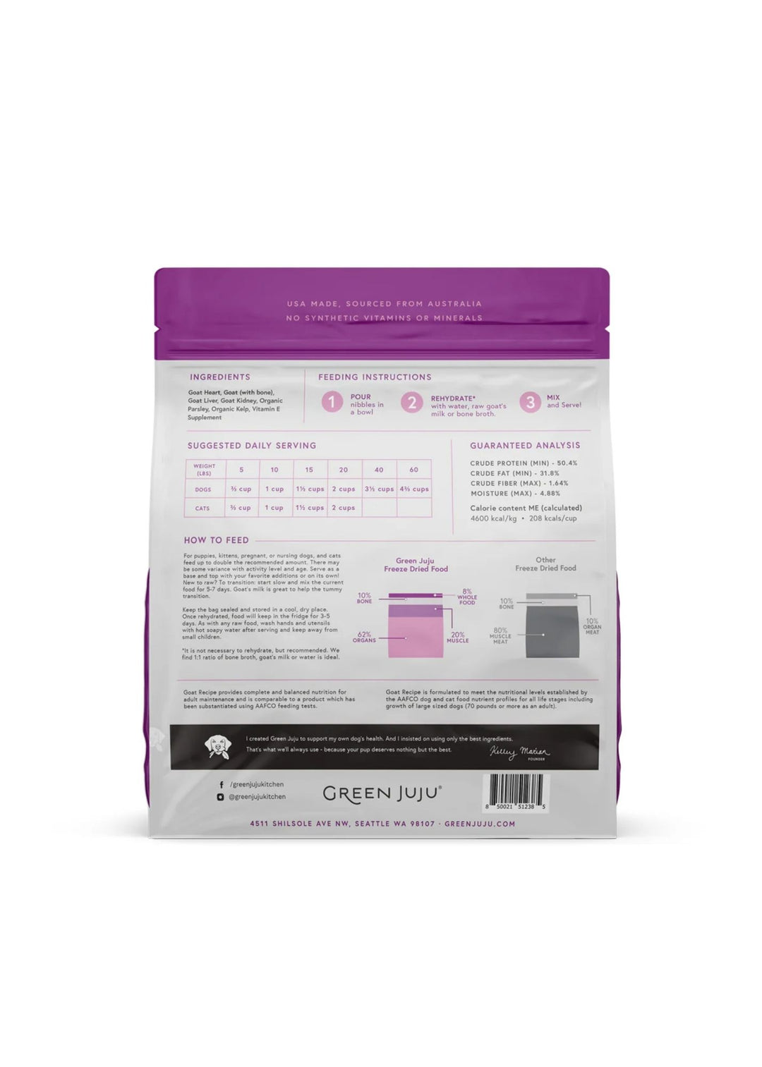 Goat Recipe Freeze Dried Raw Diet 14oz