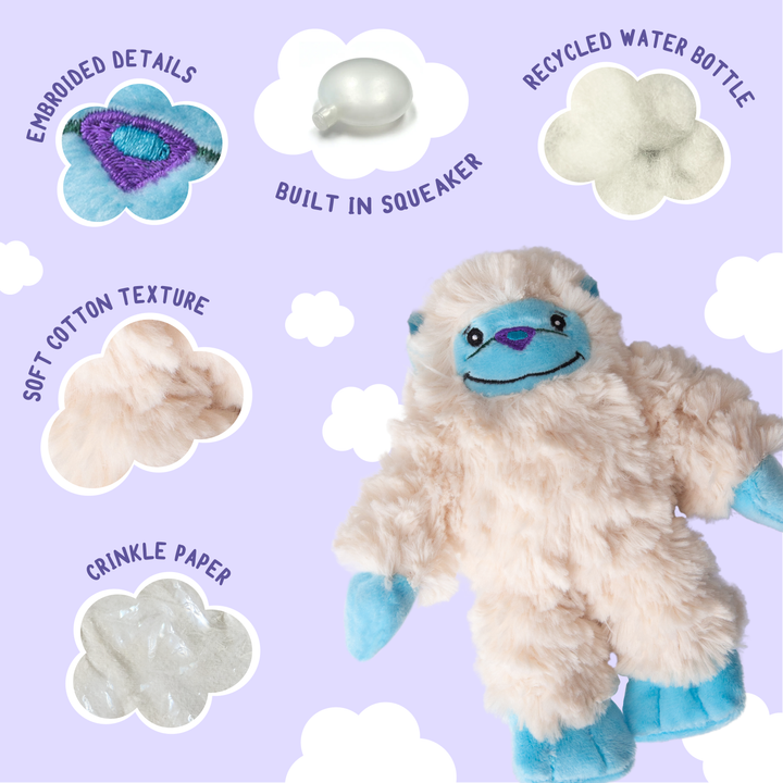 Young Yeti Plush Dog Toy 7"