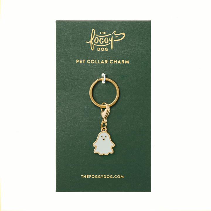 Glow-in-the-Dark Ghost Collar Charm