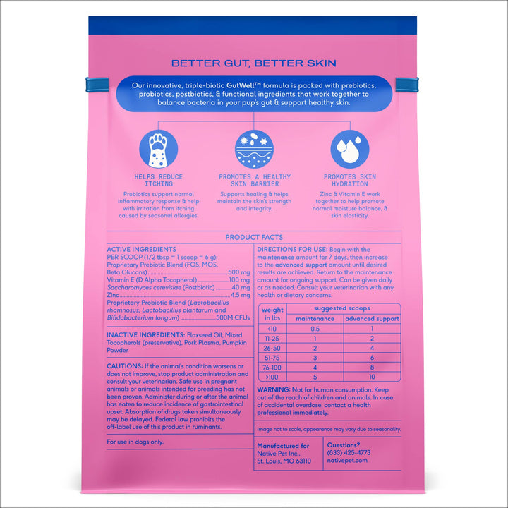 GutWell Itchy Skin, Anti Itch Supplement for Dogs
