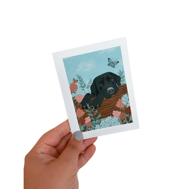 Black Lab Forest Greeting Card