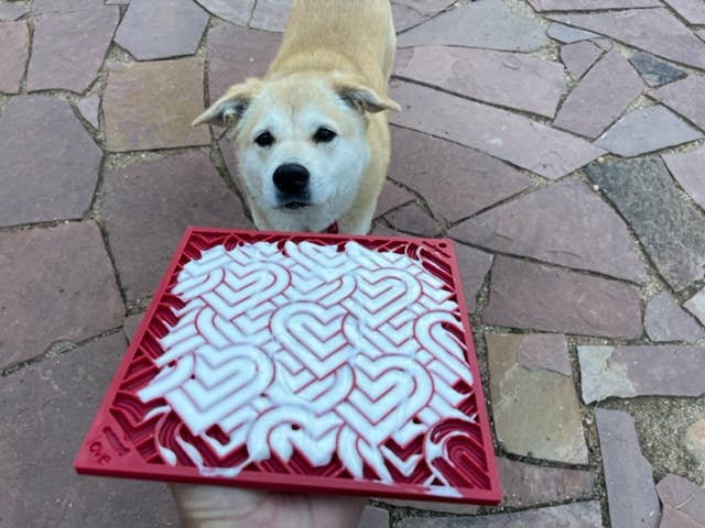 Heart Design Valentine Enrichment Lick Mat
