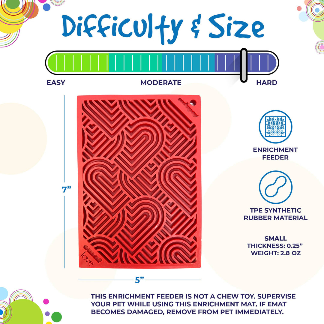Heart Design Valentine Enrichment Lick Mat