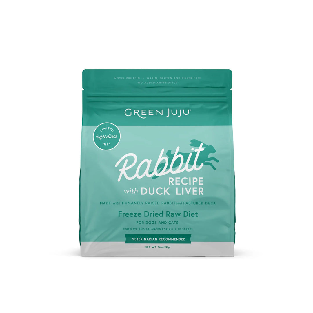 Rabbit with Duck Liver Recipe Freeze Dried Raw Diet 14oz