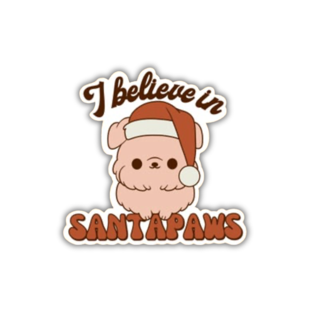 I Believe In Santa Paws Sticker