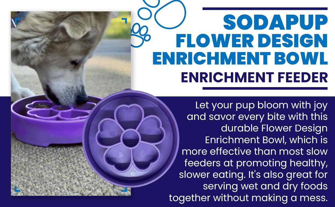 Flower Design eBowl Enrichment Slow Feeder Bowl