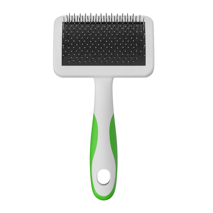 Medium Firm Slicker Brush, Green/White