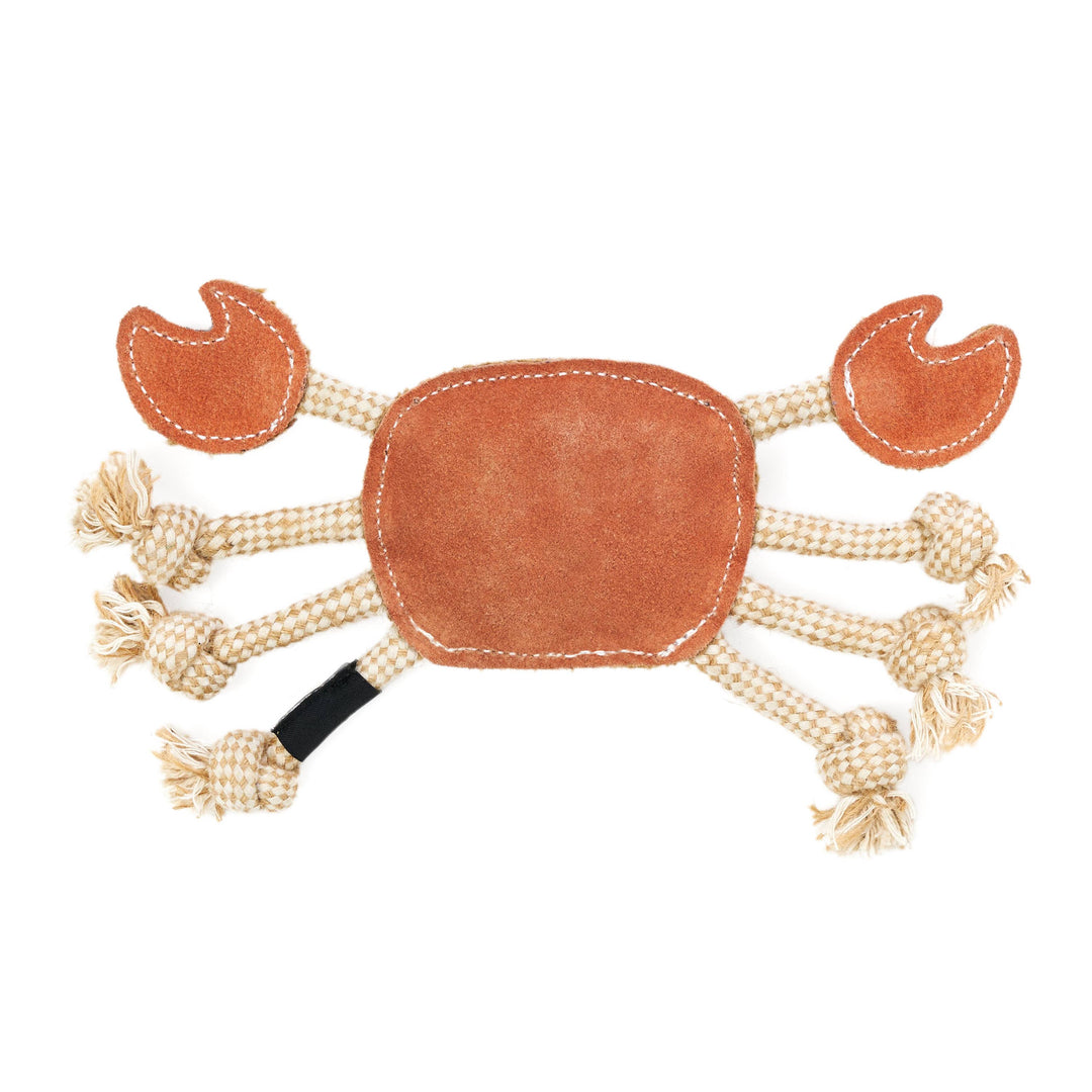 EcoZippy Suede and Rope Buddies Crab Dog Toy