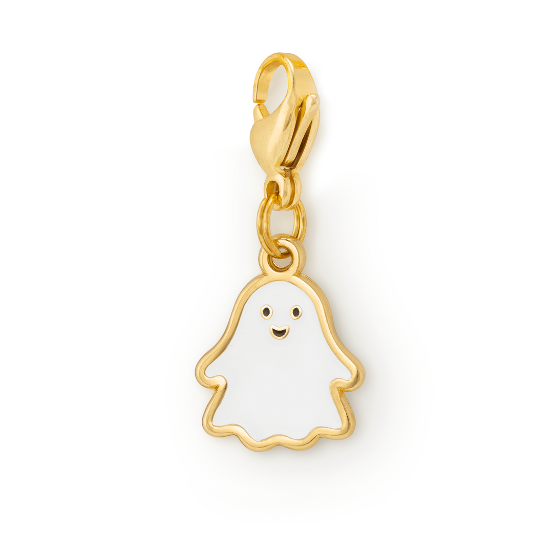 Glow-in-the-Dark Ghost Collar Charm