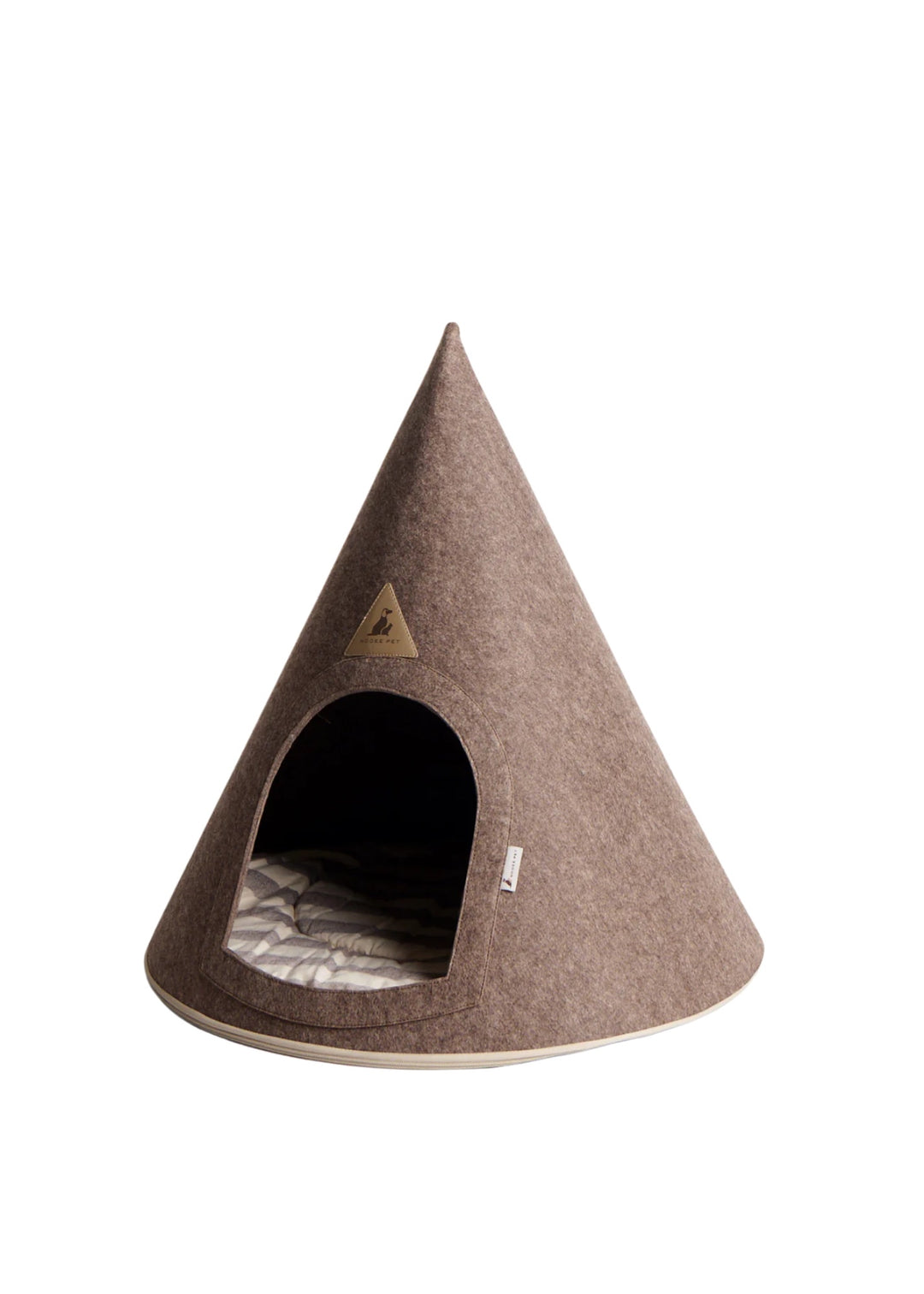 Recycled Felt Pet Cave (Brown) – Modern Foldable Dog House