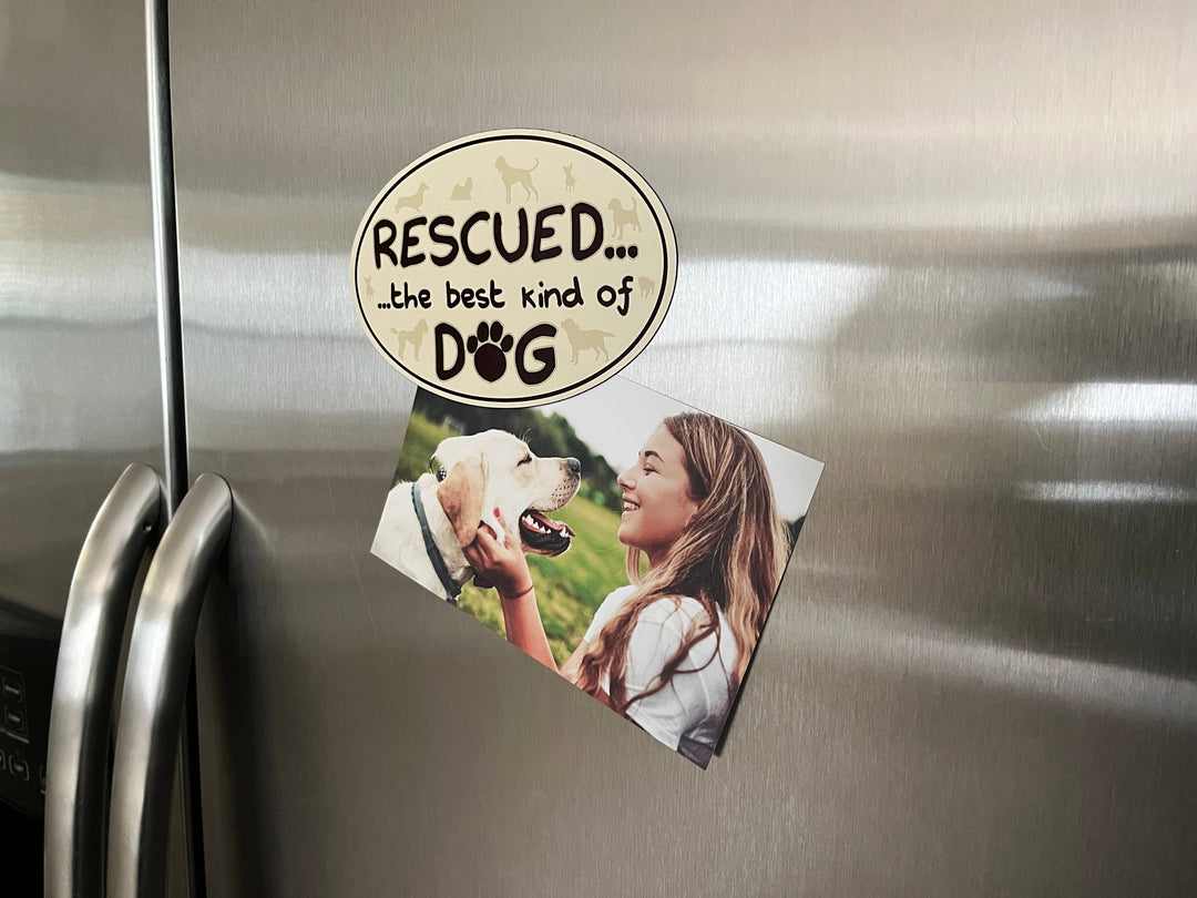 Oval Flexible Magnet - Rescued The Best Kind Of Dog