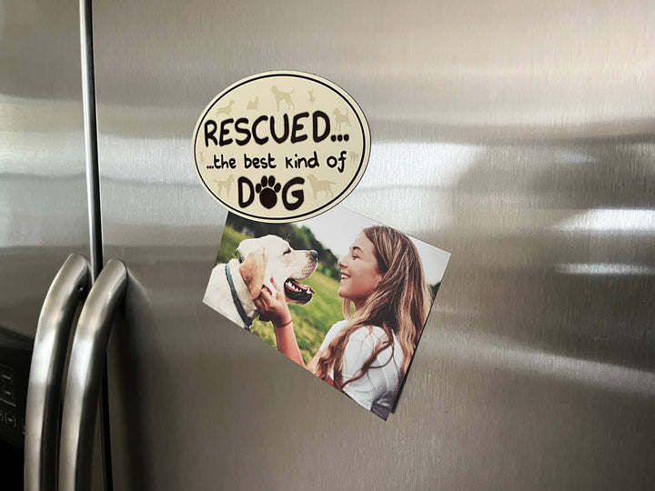 Oval Flexible Magnet - Rescued The Best Kind Of Dog