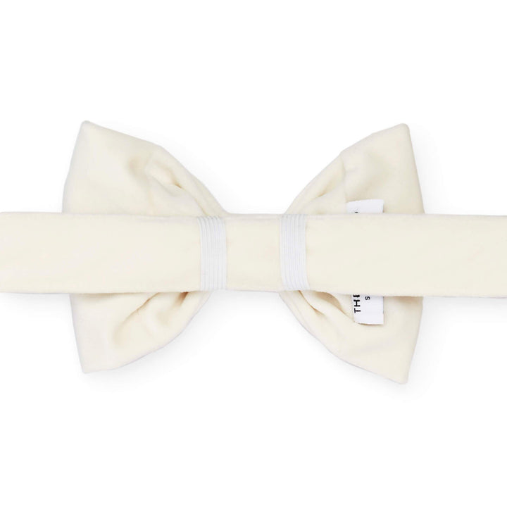 Ivory Velvet Dog Bow Tie