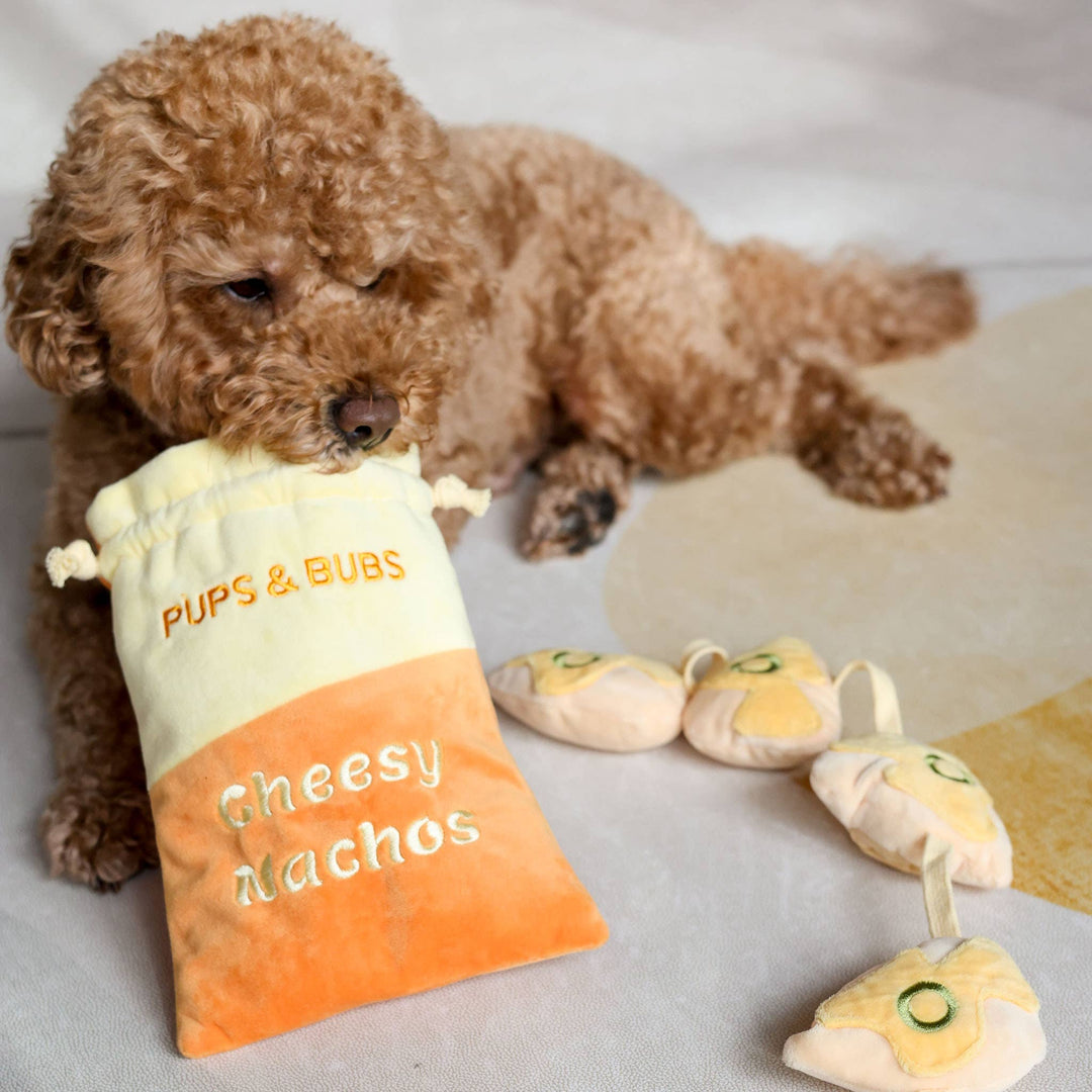 Cheesy Nachos Nosework Enrichment Toy | Snuffle | Squeaker