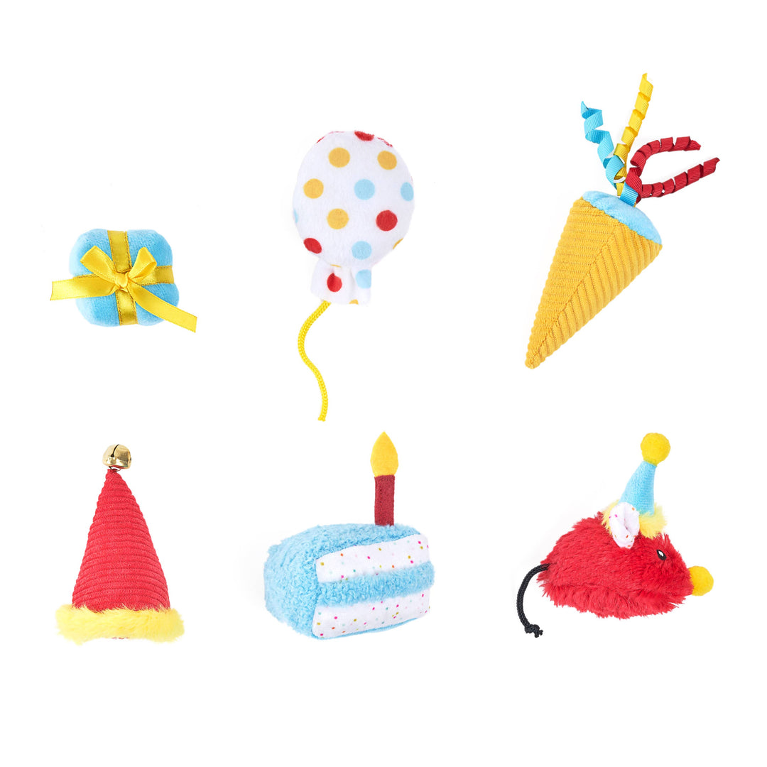 ZippyClaws 6-Pack - Birthday Party - Cat Toy