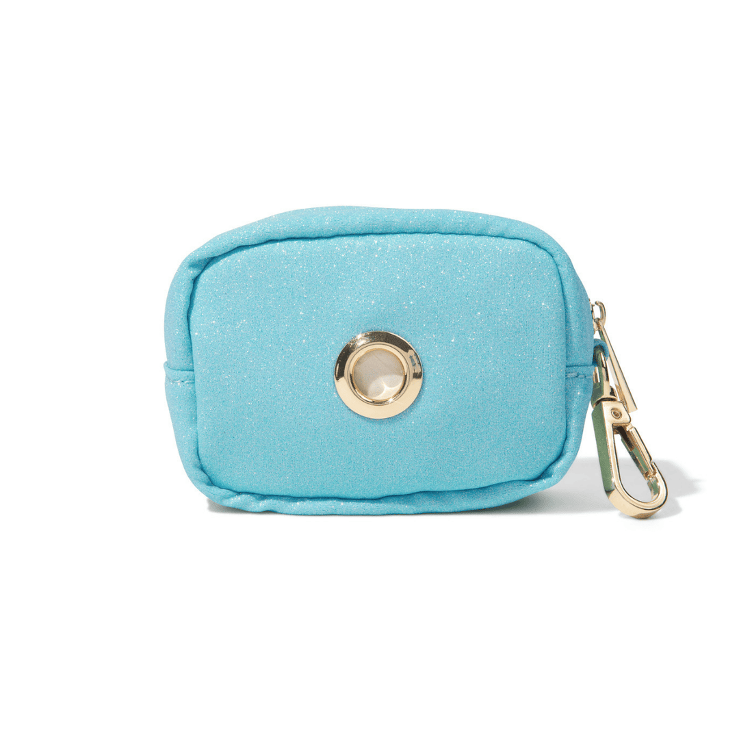 Dawson Blue Glitter Poop Bag Dispenser &amp; Treat Pouch