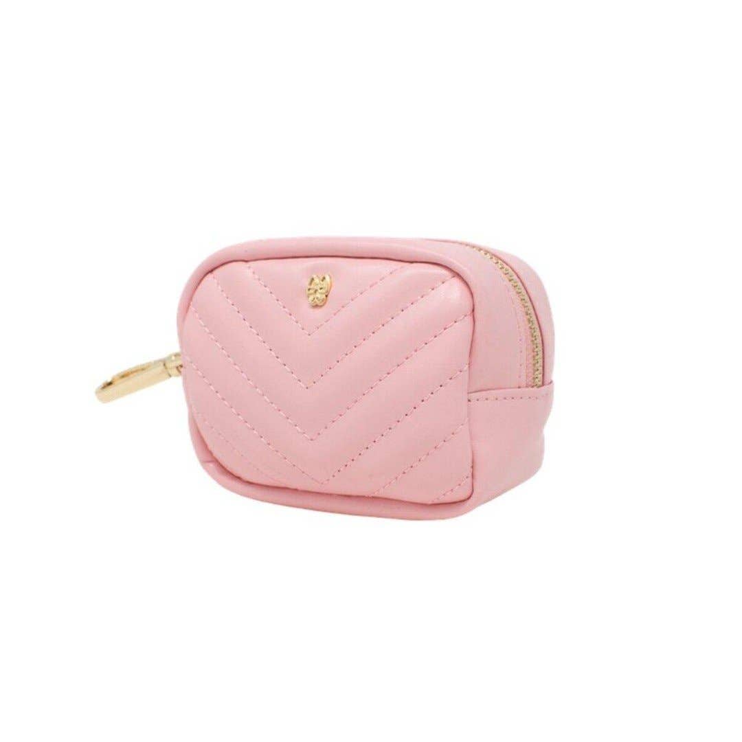 Kylie Pink Vegan Leather Poop Bag Dispenser &amp; Treat Pouch