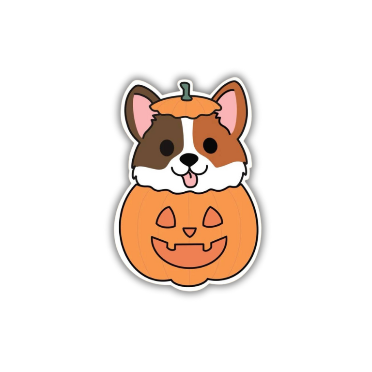 Pumpkin Dog Halloween Sticker