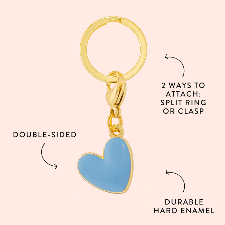Blue Heart Collar Charm