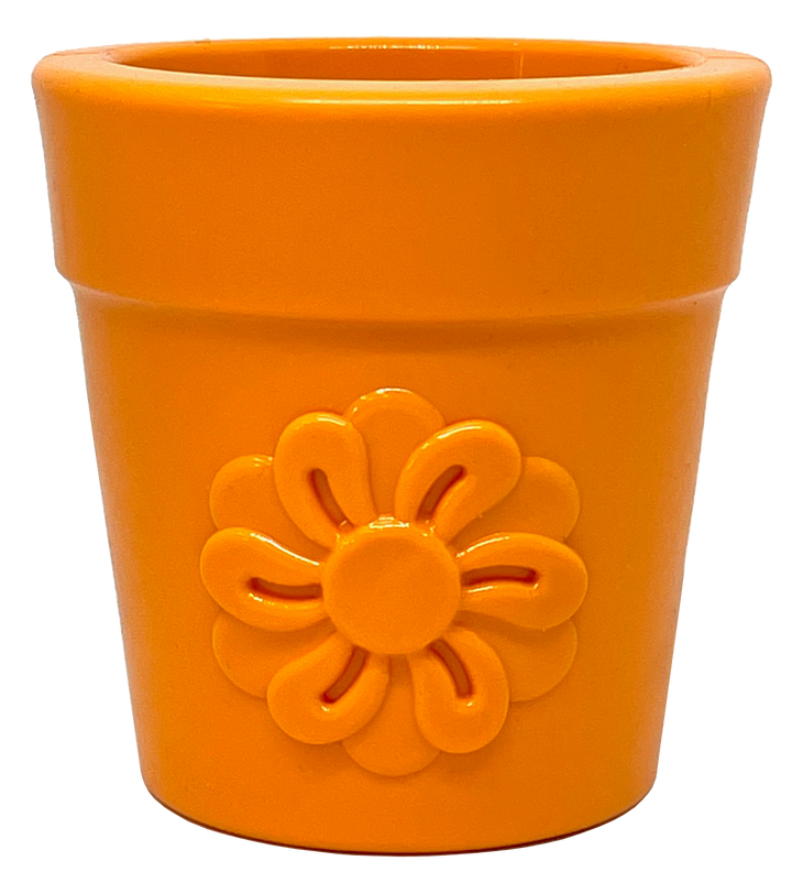 Flower Pot Durable Rubber Treat Dispenser &amp; Enrichment