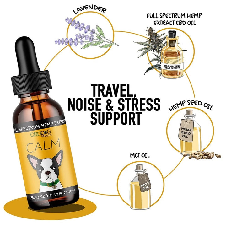 CALM: Organic CBD For Dogs - Travel, Noise &amp; Stress Support for Dogs