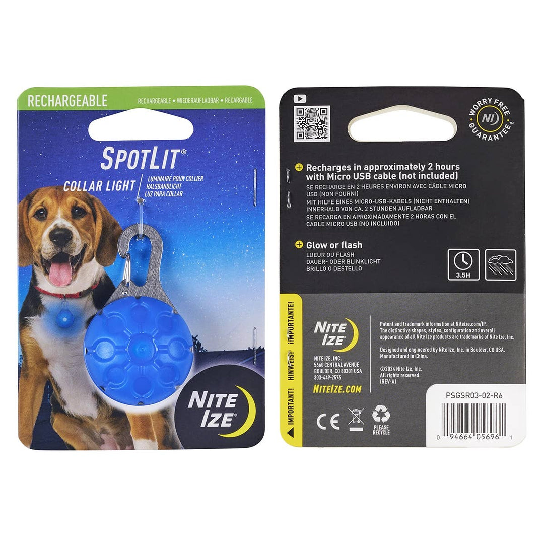 SpotLit Rechargeable Collar Light Blue
