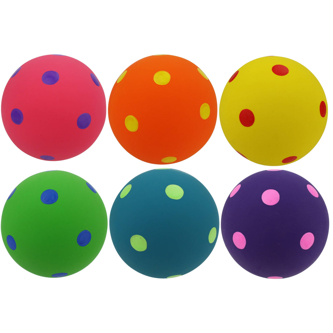 Polka-Dot Ball Plush Dog Toy 4"