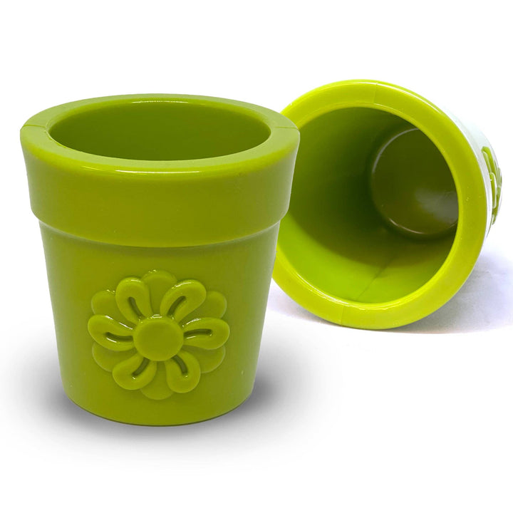 Flower Pot Durable Rubber Treat Dispenser &amp; Enrichment