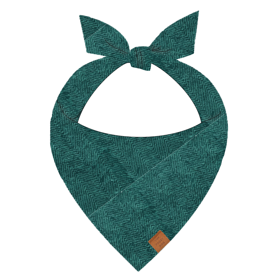 Evergreen Herringbone Dog Bandana