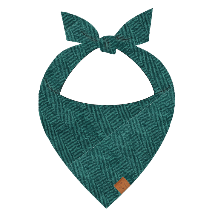 Evergreen Herringbone Dog Bandana