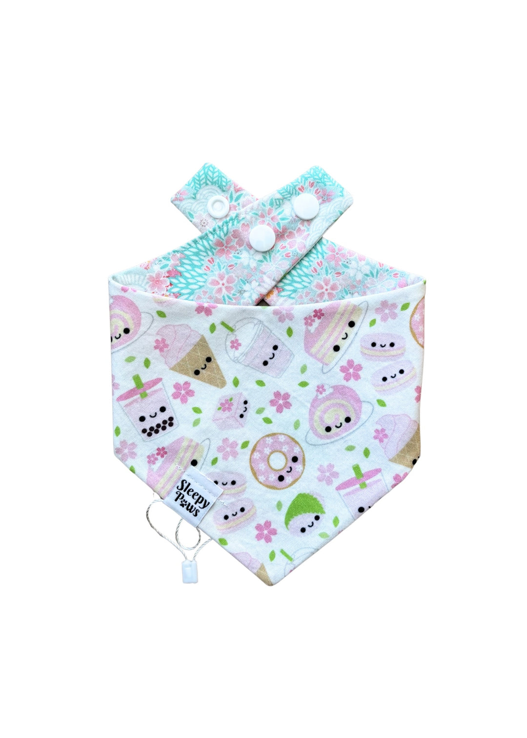 Pink Cherry Blossom + Sweets Reversible Bandana