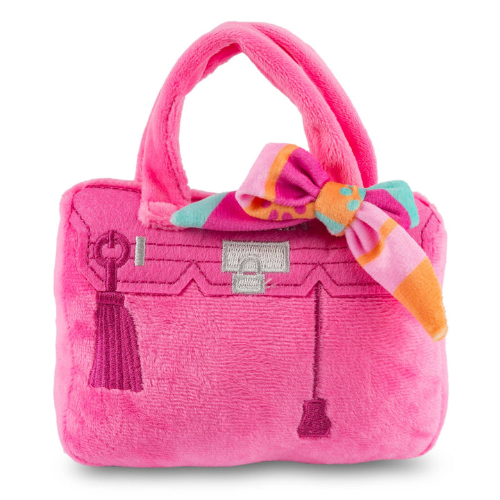 Pink Barkin Bag w/ Scarf Squeaker Dog Toy