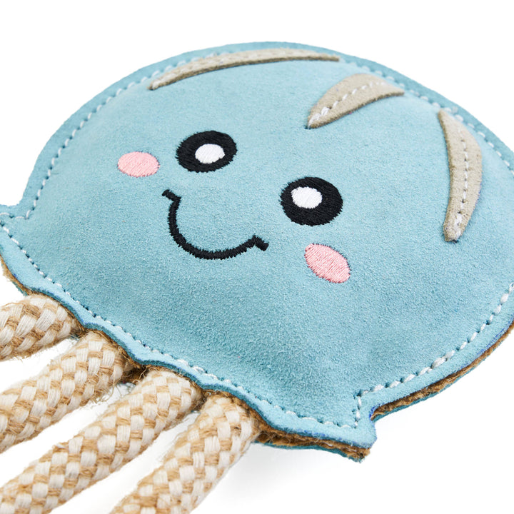 EcoZippy Suede and Rope Buddies, Jellyfish Dog Toy