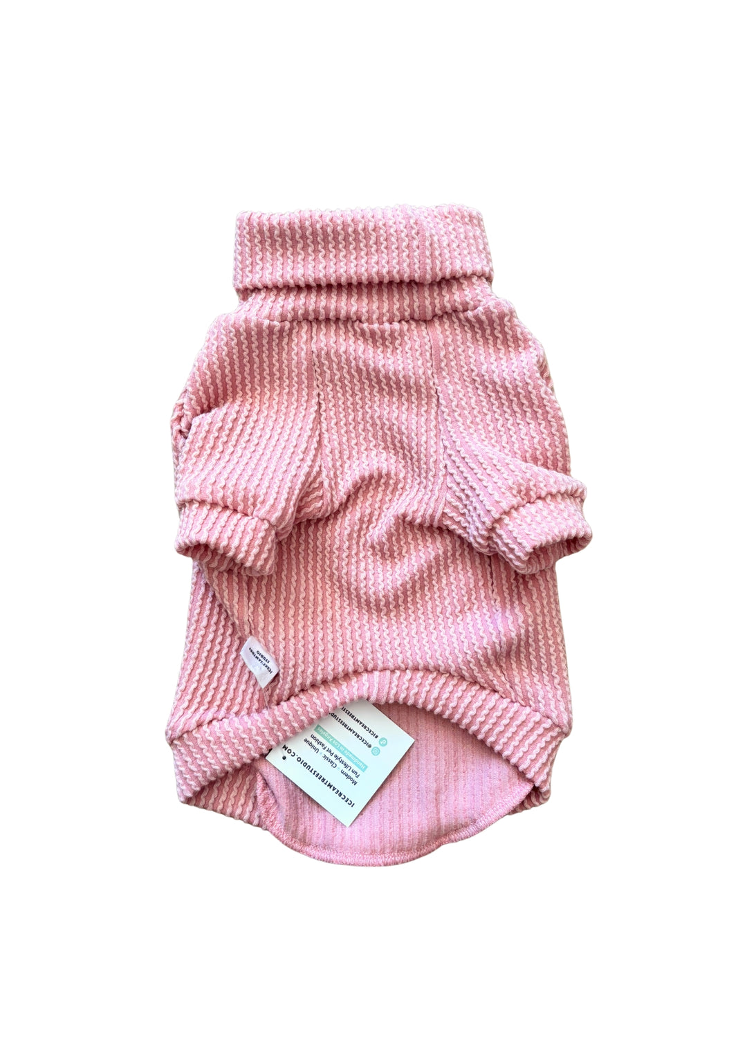 Pink Waffle Turtleneck