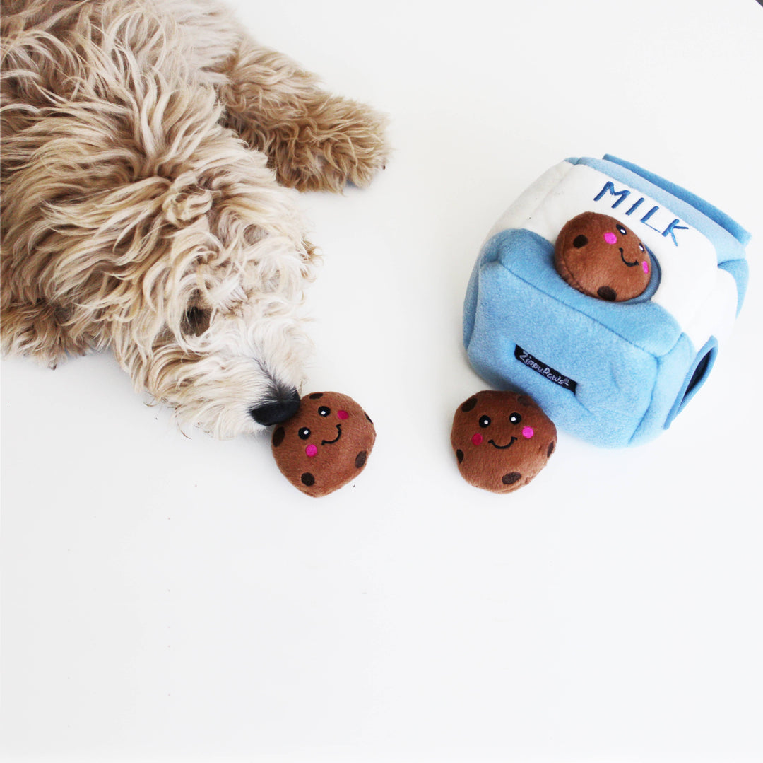 Zippy Burrow Milk and Cookies Dog Toy
