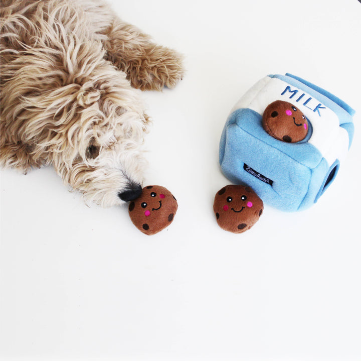 Zippy Burrow Milk and Cookies Dog Toy