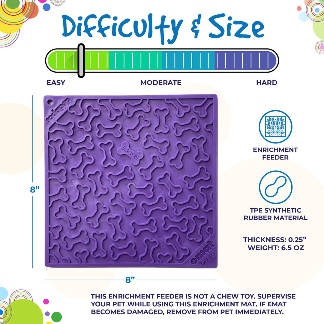 Bones eMat - Enrichment Lick Mat for Dogs and Cats