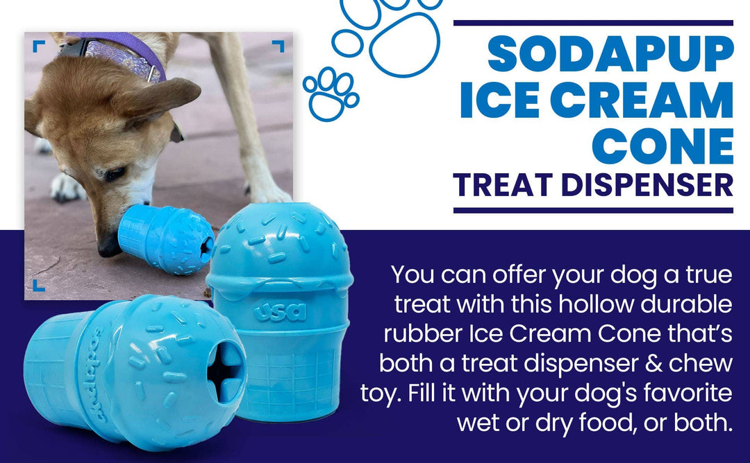 Ice Cream Cone Durable PUP-X Rubber Chew Toy &amp; Treat Dispenser