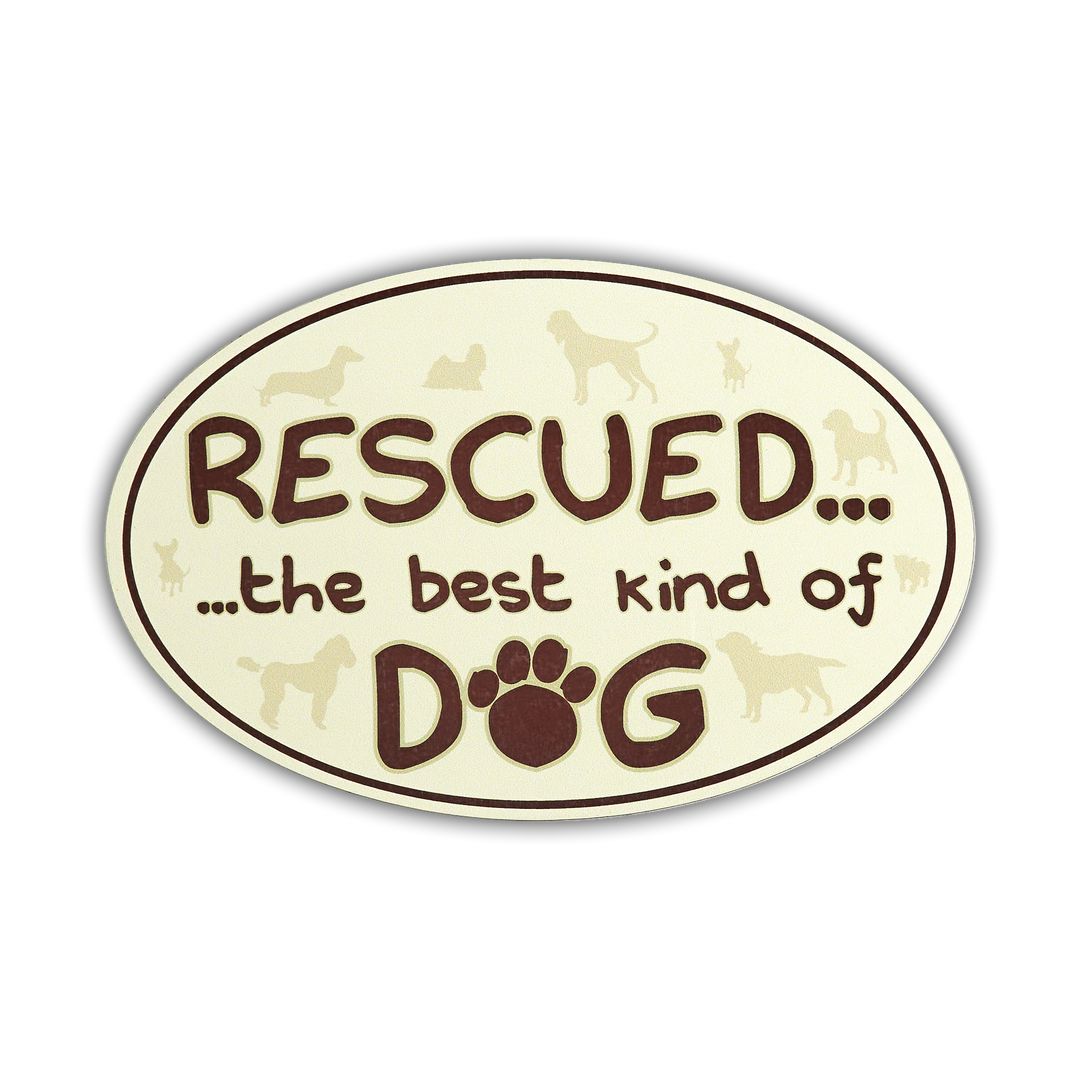 Oval Flexible Magnet - Rescued The Best Kind Of Dog