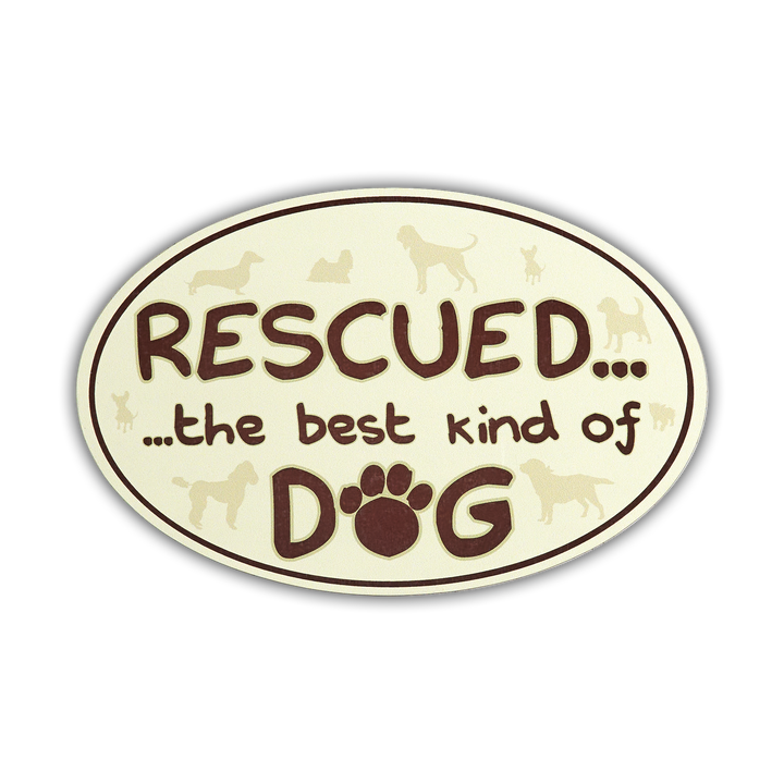 Oval Flexible Magnet - Rescued The Best Kind Of Dog