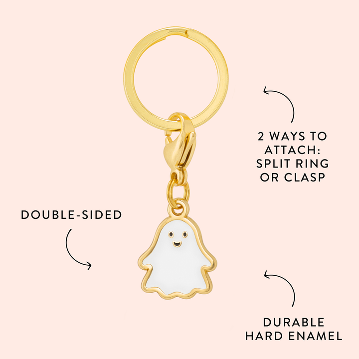 Glow-in-the-Dark Ghost Collar Charm