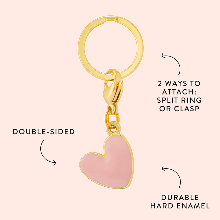 Pink Heart Collar Charm