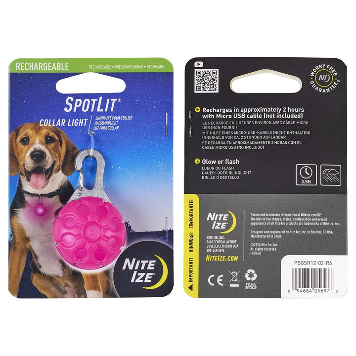 SpotLit Rechargeable Collar Light Pink