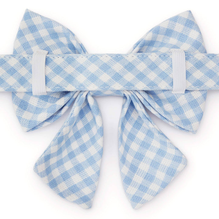 Sky Blue Gingham Lady Dog Bow
