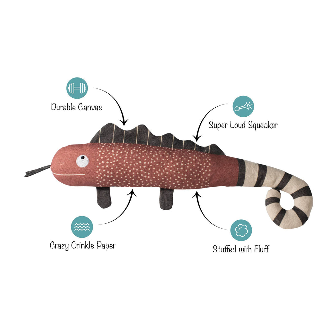 Canvas Sqeaker Dog Toy One In a Chameleon