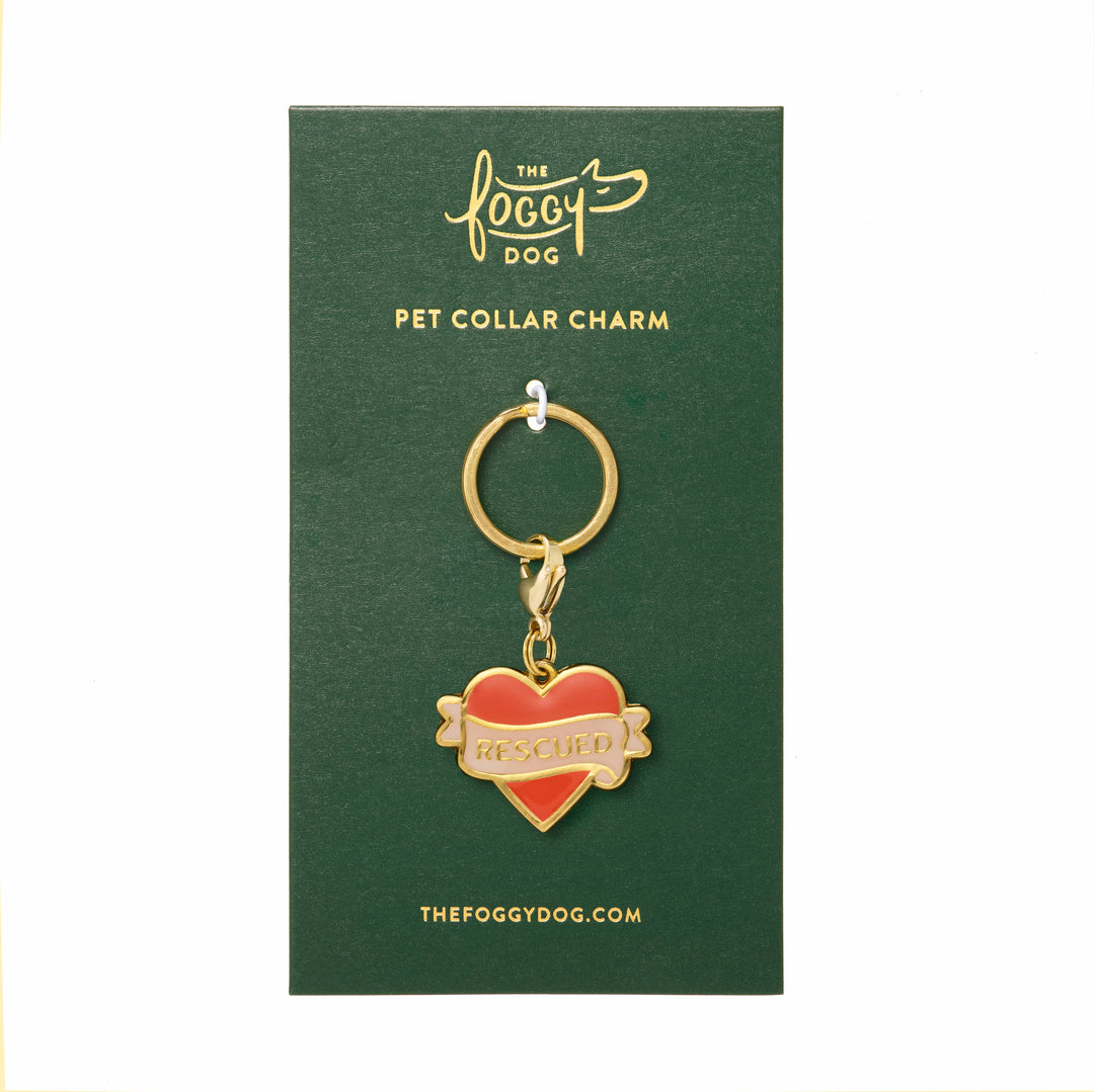 Rescued With Love Collar Charm
