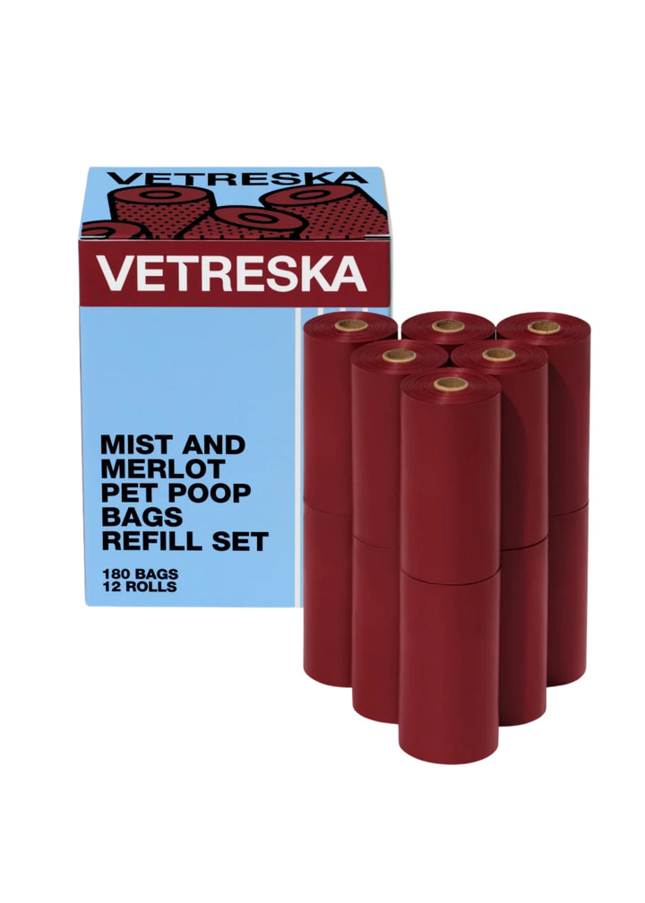 Mist And Merlot Pet Poop Bags Refill Set (12 Rolls)