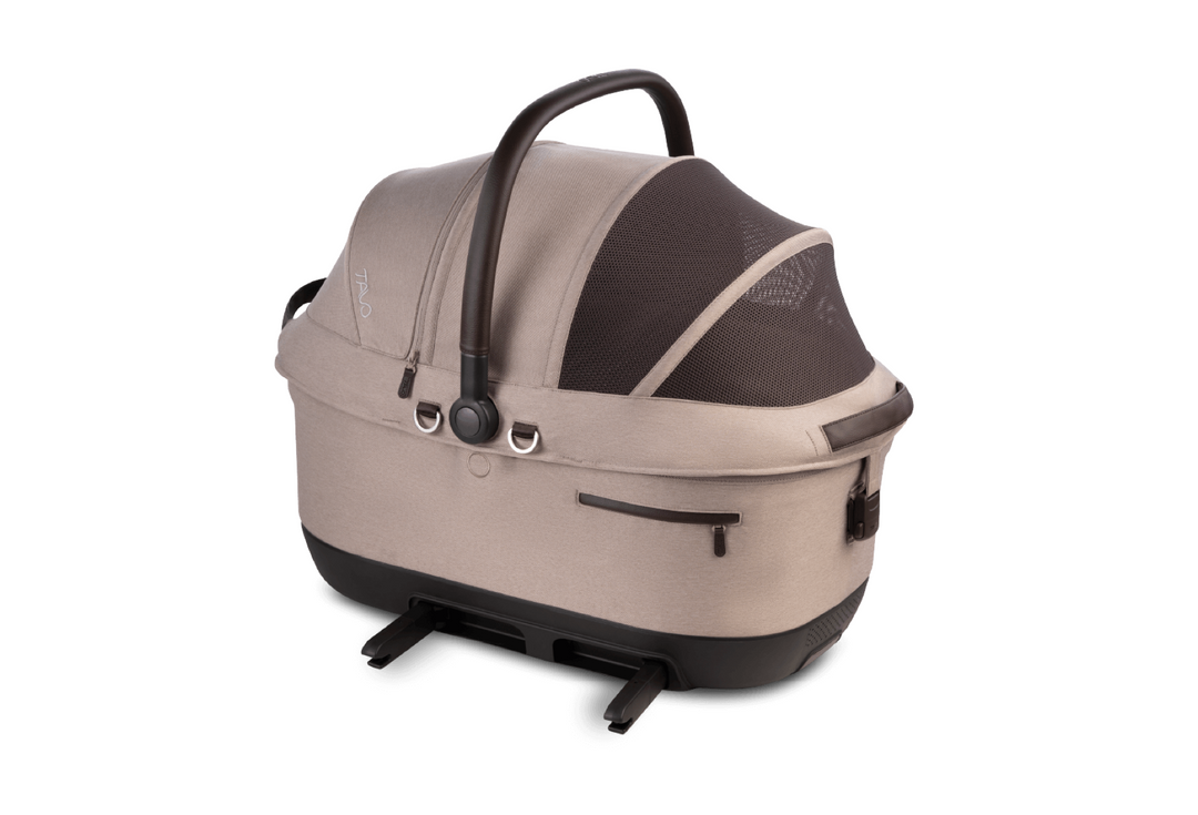 Fawn+Chocolate Maeve iso6X Wind + Roscoe Trek Pet Car Seat and Stroller Travel System
